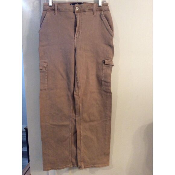 Hollister Brown 6R ultra high rise Dad Jeans Carpenter 28R Wide Leg - Picture 1 of 4